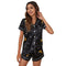 Women's Stretchy loungewear Short Sleeve Shorts Print Pajama Sets