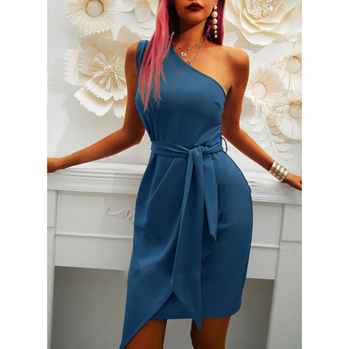Women's Stylish Elegant One Shoulder Bodycon Dresses