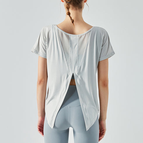 Women's Stylish Fitness Loose Quick Dry Split T-shirt