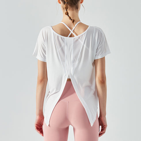 Women's Stylish Fitness Loose Quick Dry Split T-shirt
