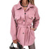 Women's Stylish Lapel with Lace-up Coat Outwear