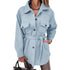 Women's Stylish Lapel with Lace-up Coat Outwear
