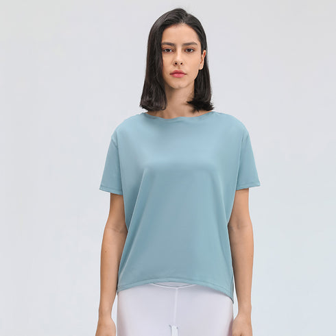Women's Stylish Loose Breathable Simple Yoga Athletic T-Shirt