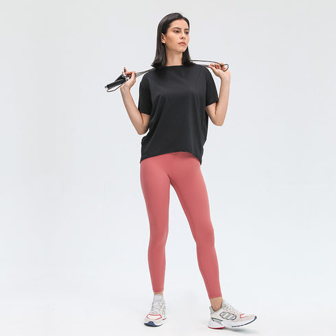 Women's Stylish Loose Breathable Simple Yoga Athletic T-Shirt