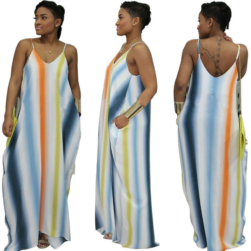 Women's Stylish Loose Printed Maxi Long Dresses