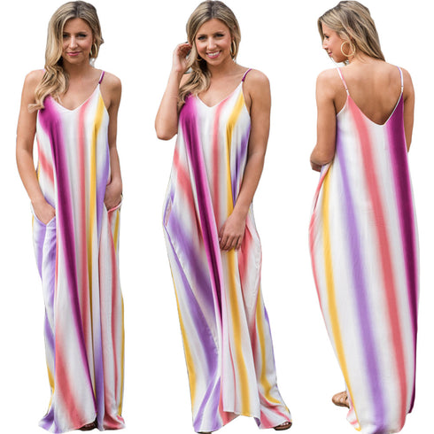 Women's Stylish Loose Printed Maxi Long Dresses