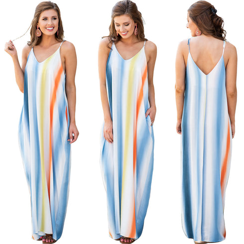 Women's Stylish Loose Printed Maxi Long Dresses