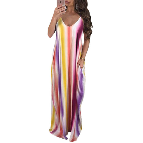 Women's Stylish Loose Printed Maxi Long Dresses