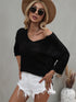 Women's Stylish Pullover V Neck Sweater Knit Tops