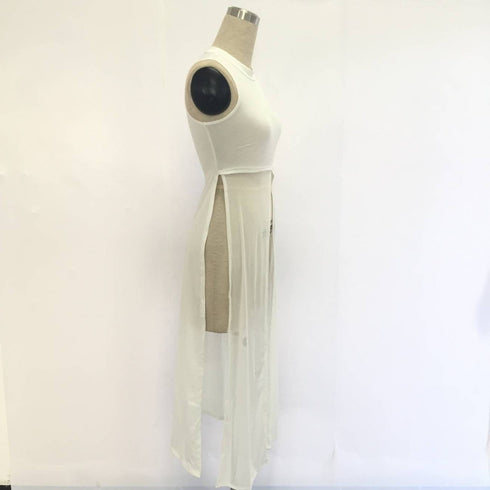 Women's Stylish Sexy Sleeveless Mesh Patchwork Dresses