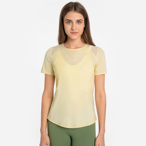 Women's Stylish Yoga Athletic Running Round Neck T-Shirt