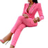 Women's Suit Jacket Straight Leg Pants Two Piece Outfits