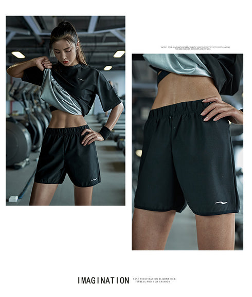Women's Summer Running Sweat T-shirt Shorts Sauna Suits