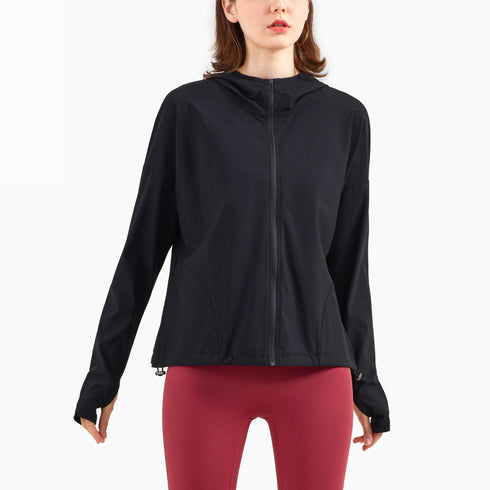 Women's Sun Protection Yoga Jacket Sunscreen Shirt with Pockets