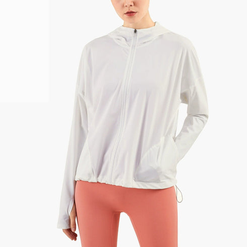 Women's Sun Protection Yoga Jacket Sunscreen Shirt with Pockets