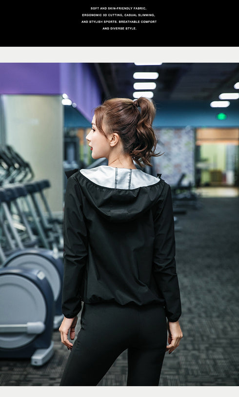 Women's Sweat Bodybuilding Sauna Suits Plus Size Jacket Pants