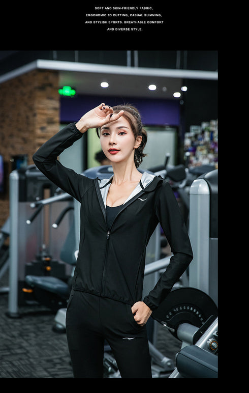 Women's Sweat Bodybuilding Sauna Suits Plus Size Jacket Pants