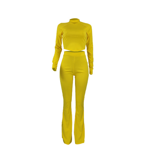 Women's Sweatshirt Flared Trousers Two Piece Outfits