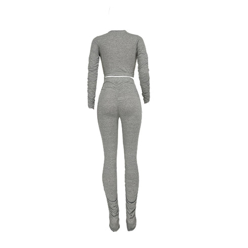 Women's Sweatshirt Pleated Trouser Two Piece Outfits
