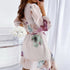 Women's Temperament Print Long Sleeve Belted Waist Dress