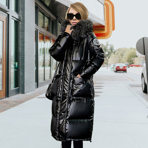 Women's Thick Cotton-padded Faux Fur Long Coats