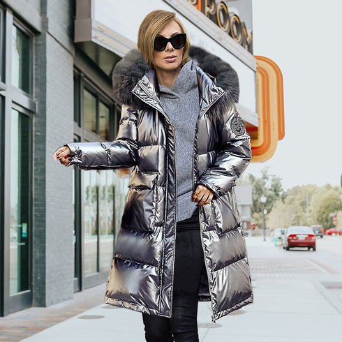 Women's Thick Cotton-padded Faux Fur Long Coats