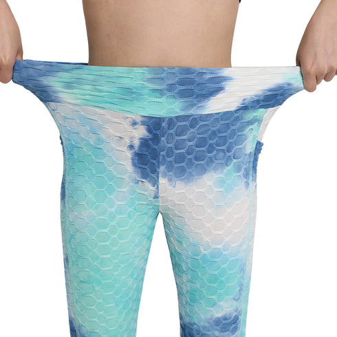 Women's Tie-dye Hi-Waist Stretchy Fitness Yoga Pants