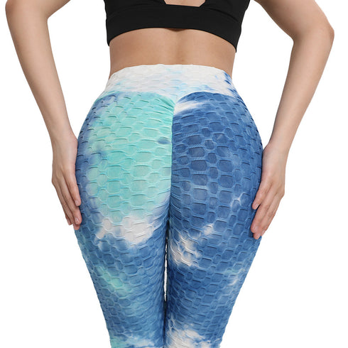 Women's Tie-dye Hi-Waist Stretchy Fitness Yoga Pants