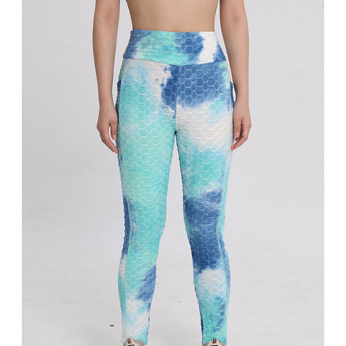 Women's Tie-dye Hi-Waist Stretchy Fitness Yoga Pants