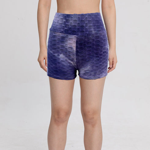 Women's Tie-dye High Waist Lift Hips Running Yoga Shorts