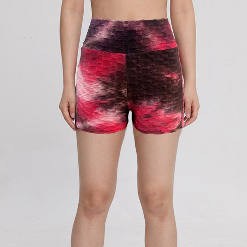 Women's Tie-dye High Waist Lift Hips Running Yoga Shorts