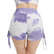 Women's Tie-dye Lift Hips Running Yoga Drawstring Shorts