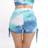 Women's Tie-dye Lift Hips Running Yoga Drawstring Shorts