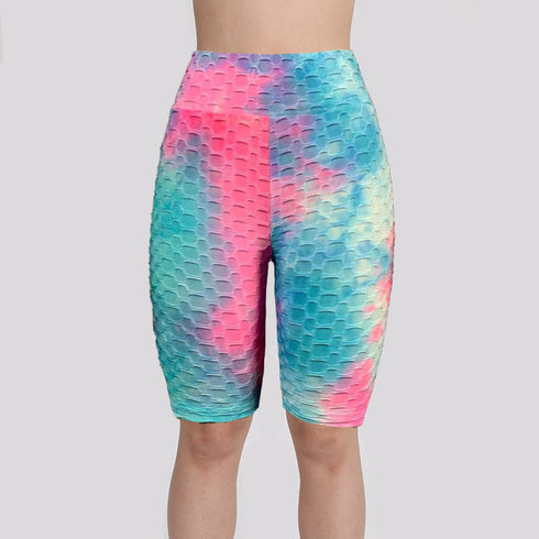 Women's Tie-dye Print Slim Bodybuilding Yoga Shorts
