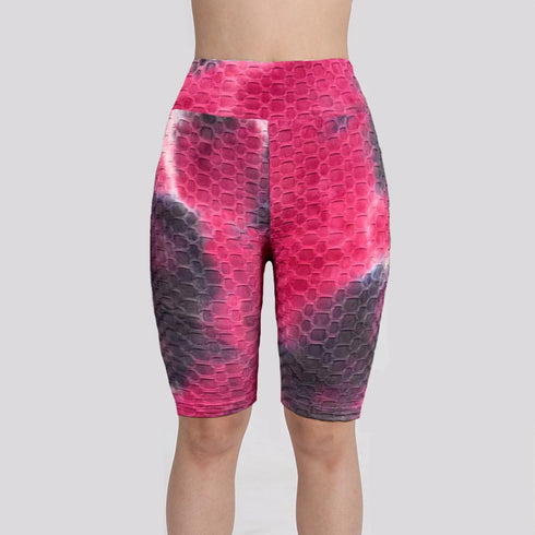 Women's Tie-dye Print Slim Bodybuilding Yoga Shorts