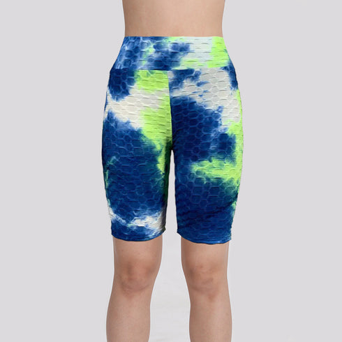 Women's Tie-dye Print Slim Bodybuilding Yoga Shorts