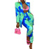Women's Tie-dye Printed Two Piece Outfits Suit