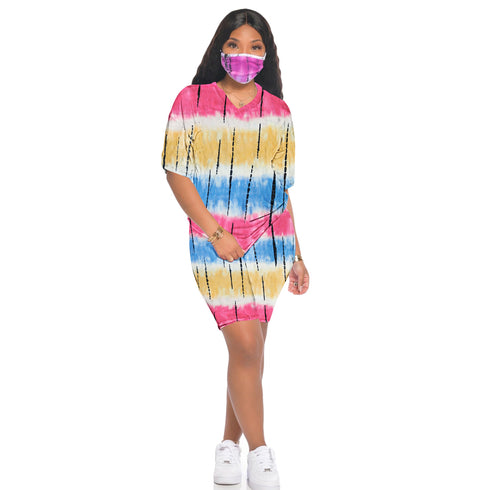 Women's Tie-dye Shorts Loungewear Two Piece Outfits