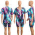 Women's Tie-dye Shorts Loungewear Two Piece Outfits