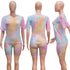 Women's Tie-dye Shorts Loungewear Two Piece Outfits