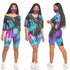 Women's Tie-dye Shorts Loungewear Two Piece Outfits