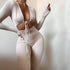 Women's Tight Sexy Crop Revealing Long Sleeved Slim Jumpsuit