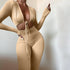 Women's Tight Sexy Crop Revealing Long Sleeved Slim Jumpsuit