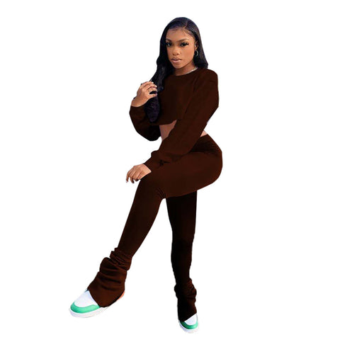 Women's Top Pant Two Piece Pullover Sweat Suit Two Piece