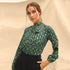 Women's Tops Floral Print Long Sleeve Loose Blouse Chiffon Shirt