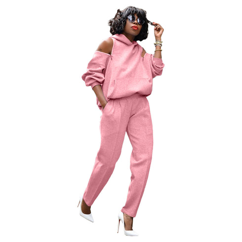 Women's Tracksuit Two Piece Outfit Hoodie Tops Pants