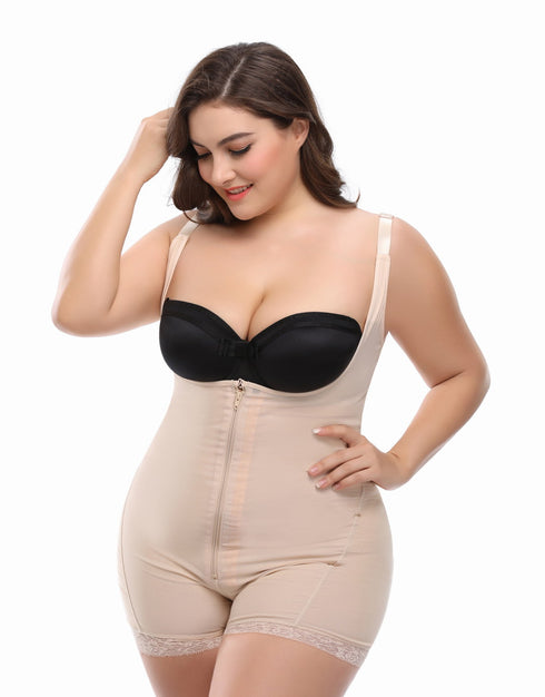 Women's Tummy Control Plus Size Braless Full Body Shaper Fajas Colombianas