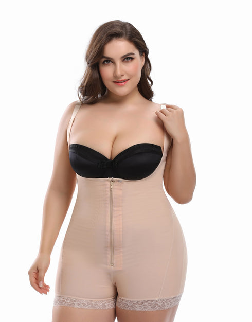 Women's Tummy Control Plus Size Braless Full Body Shaper Fajas Colombianas