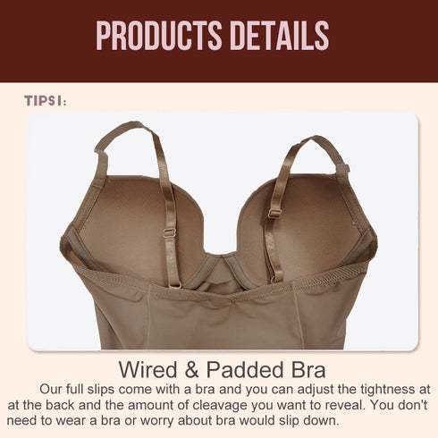 Women's Tummy Flatten Tight Shape Built-in Bra Shapewear Dress