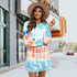 Women's Tunics Long Sleeve Tie-dye Printed Dress